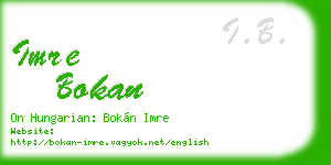 imre bokan business card