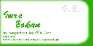 imre bokan business card